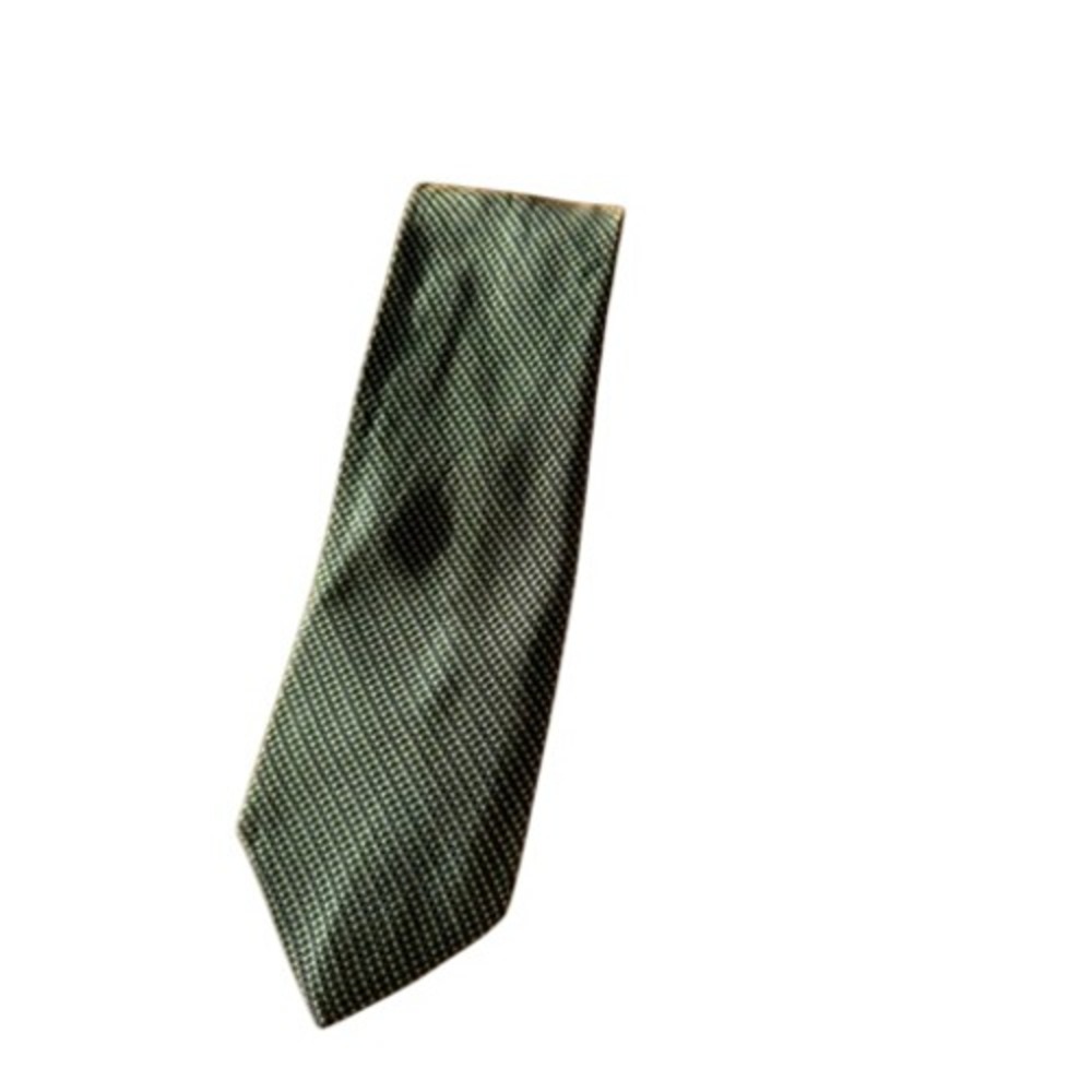 "Polifroni" Milano Men Green Silk Micro Pattern Tie Made in Italy Classic 4 Inch